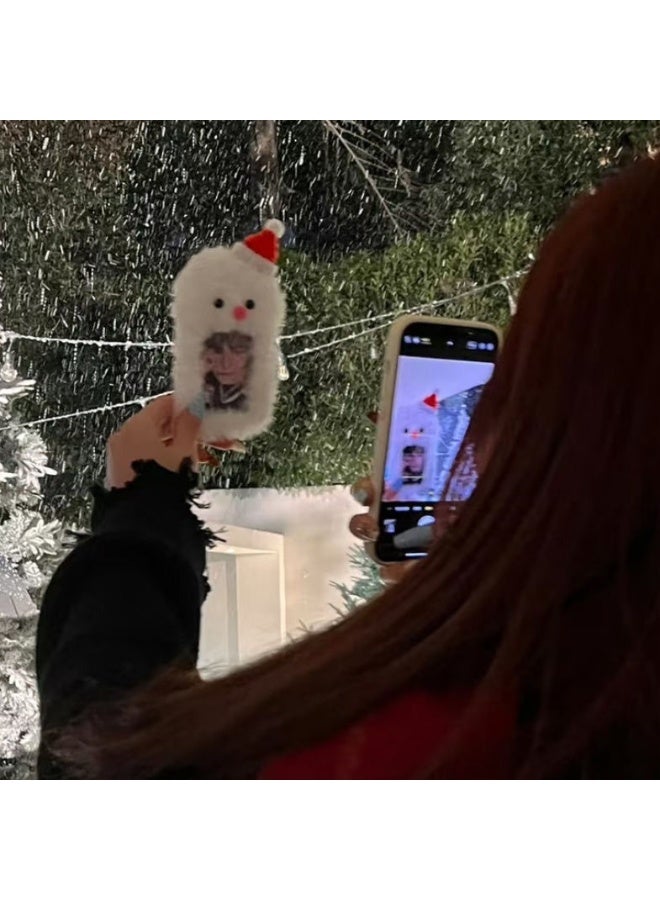 NIBEMINENT 1 - Piece Christmas Snowman Kpop Photo Card Holder Pendant Key Chain ID Badge Holder ID Card Holder Photo Card Protector for School ID Office ID Access Card for Women Girls - Image 2