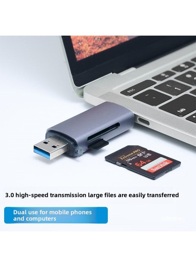 Type-c Card Reader Camera Sd Card Tf Multi-function Usb3.0 High-speed Internal Memory Card Typec Computer U Disk Suitable-Color:Usb3.0+type-c [supports Tf+sd] Dual Sim Card Reading-alloy Model-Capacity:Default Item  - Image 3