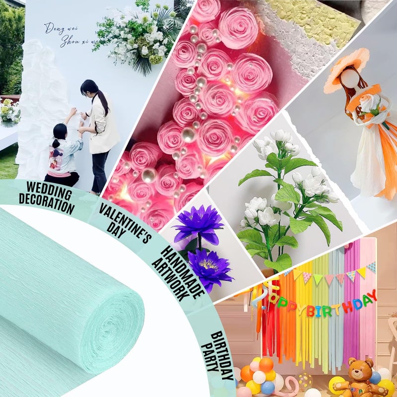 FYANER Crepe Paper Roll (17Inch x 8.2ft),3Rolls,Crepe Paper,DIY Gift Color Paper Flowers Set for Mother's Day, Valentine's Day, Birthday and Wedding Decoration Flowers Making (Red) - Image 3