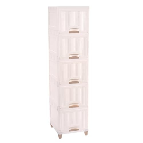 RUBOXA 5 Units Cabinet Storage Organizer | Multipurpose Folding Storage Racks | Clothes Drawer Organizer for Wardrobe | White - Image 2