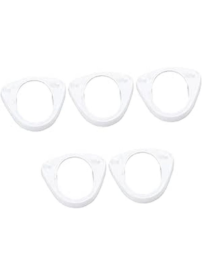 Wall Mounted Toothbrush Holder Set Of 5 For Electric And Manual Brushes Easy Cleaning White - Image 1