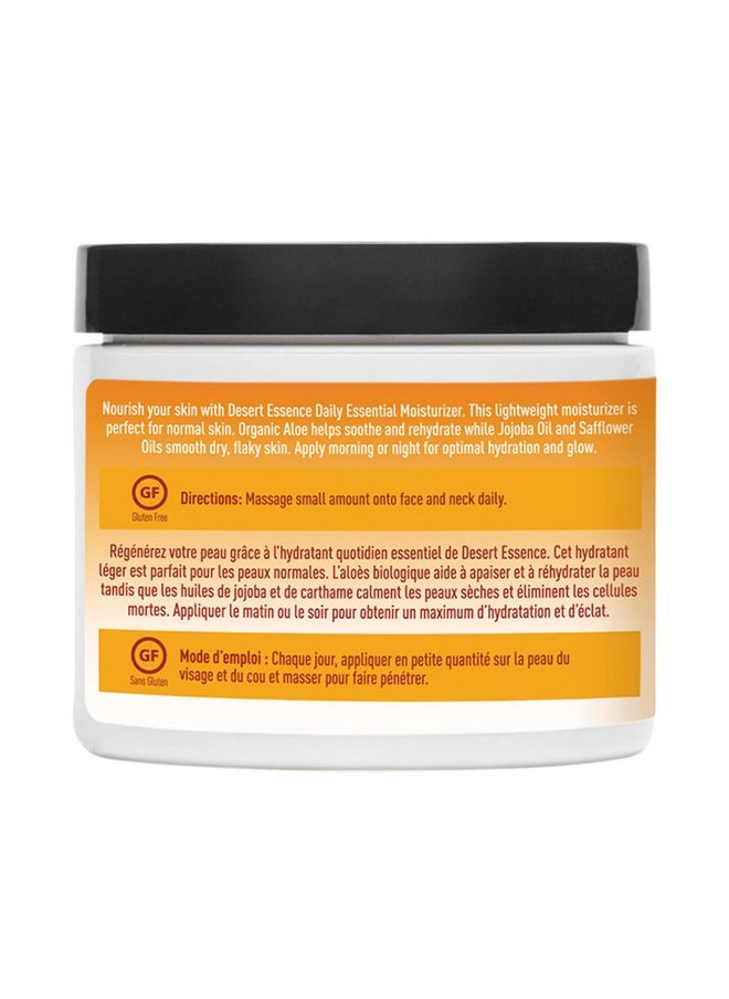 DESERT ESSENCE Desert Essence Daily Essential Moisturizer - Nourishing Jojoba, Organic Aloe Vera, Safflower & Geranium Oil - Light-Weight Soothing, Softening Facial Cream - Vegan, Non-GMO, Sulfate & SLS Free - 4oz  - Image 4
