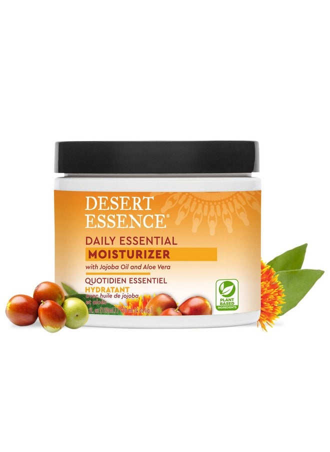 DESERT ESSENCE Desert Essence Daily Essential Moisturizer - Nourishing Jojoba, Organic Aloe Vera, Safflower & Geranium Oil - Light-Weight Soothing, Softening Facial Cream - Vegan, Non-GMO, Sulfate & SLS Free - 4oz  - Image 2