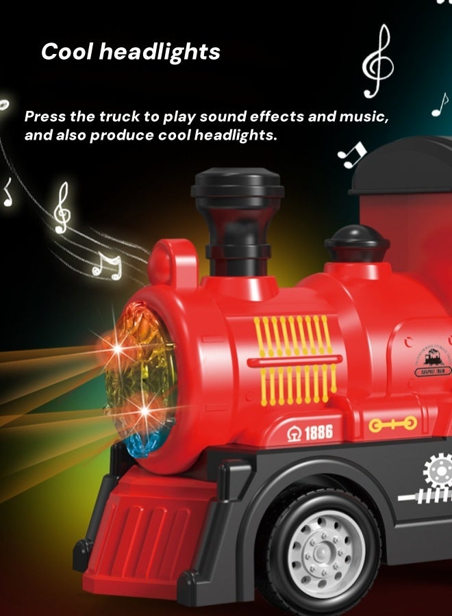 مجموعة ألعاب سيارات سباق، مجموعة ألعاب سيارات سباق للأطفال، مسار سباق سيارات قابل للطي، ألعاب قطار مع مسارات وملحقات للأطفال الصغار من سن 3 سنوات فما فوق، لعبة تعليمية للأولاد والبنات، هدية عيد ميلاد، هدايا ألعاب للأطفال من سن 3 سنوات فما فوق (قطار أحمر) - Image 4