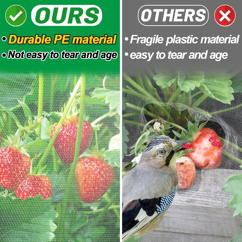 Alphatool 8x20ft Large Garden Netting - Ultra Fine Mesh Plant Covers to Keep Small Animals Pest Out, Bird Barrier for Protecting Vegetables Fruits Flowers Raised Beds (Without Pole) - Image 4