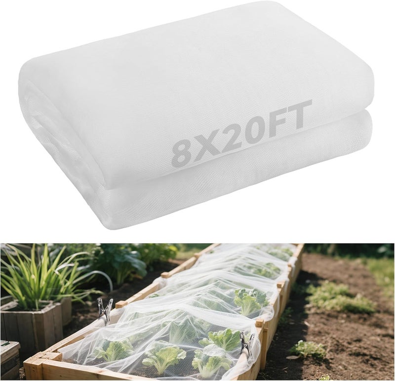 Alphatool 8x20ft Large Garden Netting - Ultra Fine Mesh Plant Covers to Keep Small Animals Pest Out, Bird Barrier for Protecting Vegetables Fruits Flowers Raised Beds (Without Pole) - Image 1
