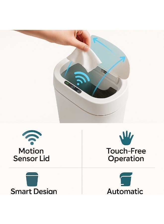 ايرس سلة مهملات ذكية بمستشعر حركة - سلة مهملات رفيعة تعمل تلقائيًا بمستشعر حركة للمطبخ وغرفة المعيشة وغرفة النوم والحمام - Image 3