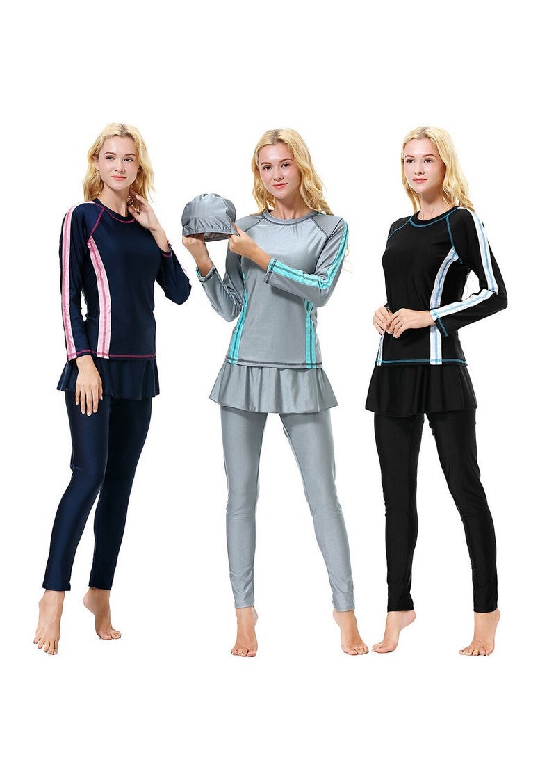 NADANBAO Modest Muslim Swimwear Girls Full Cover Islamic Hijab Sportswear Suit 3 Pieces Full Covered Burkini for Women - Image 5