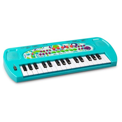 Raimy Mini Keyboard Piano for Kids 32 Keys Portable Piano Early Learning Educational Electronic Music Keyboard Instrument Toys for 3 4 5 6 Year Old Boys and Girls Blue - Image 1