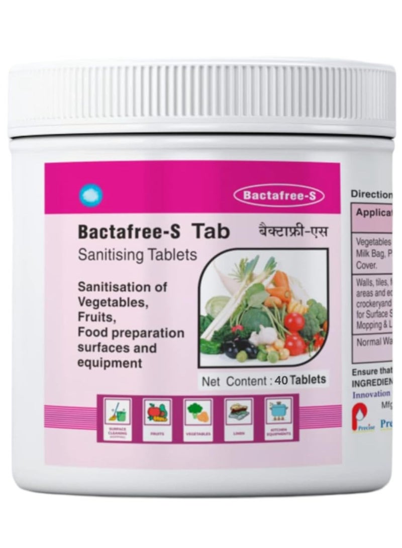 Generic Sanitizer tablets for Vegetables, Fruits Disinfectant Tablets - 40 Tablets Pack - Fruits and Vegetables Sanitizing Solution  - Image 1