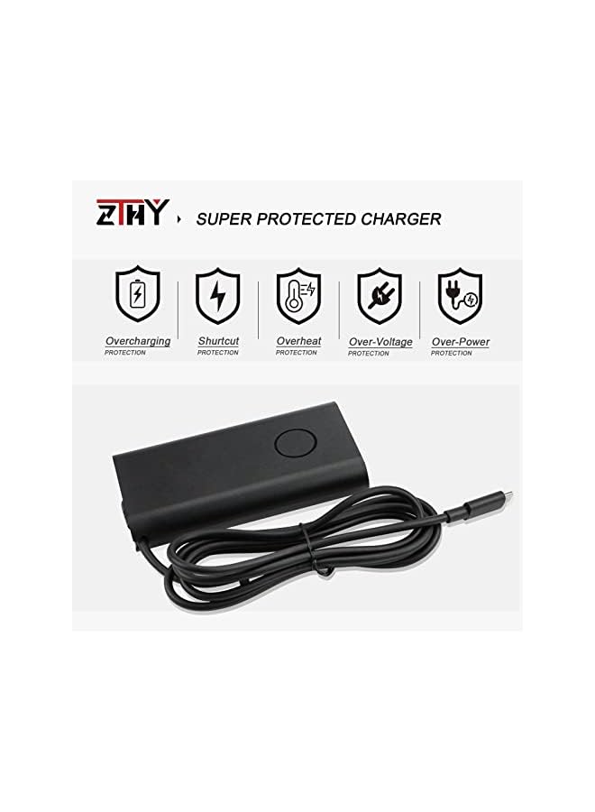 ZTHY 90W Usb-C Type-C Ac Adapter Laptop Charger Compatible With Hp Spectre X360 13 14 15 15-Bl000 15T-Bl000 15-Bl1Xx 15-Ch000 15-Ch0Xx Elitebook 1040 G4 Pavilion Chromebook Envy X360 Tpn-Da08 - Image 5