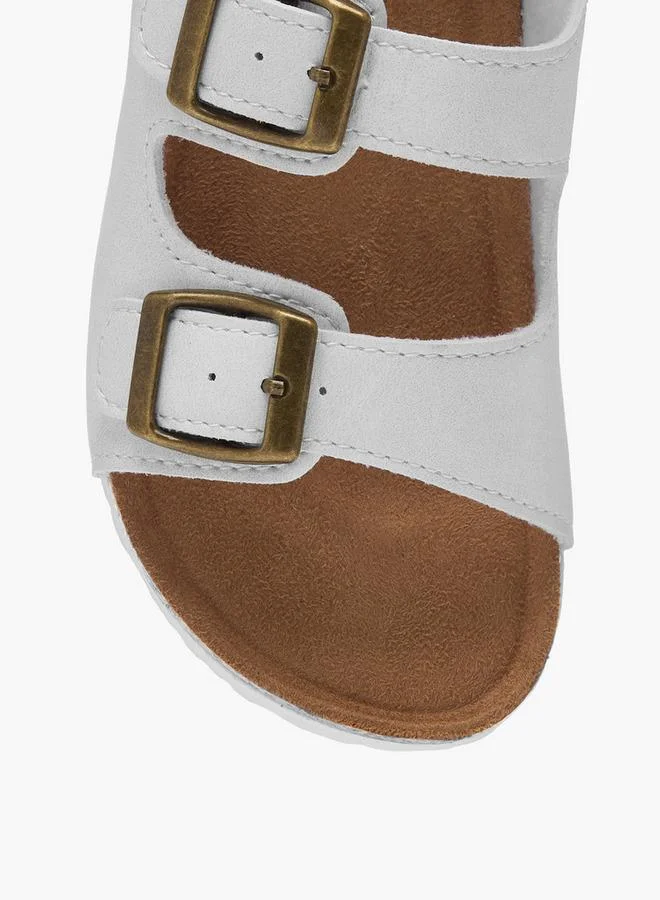 LBL by Shoexpress WHITE Buckle Detail Sandals With Hook And Loop Closure for Men | Best Price UAE
