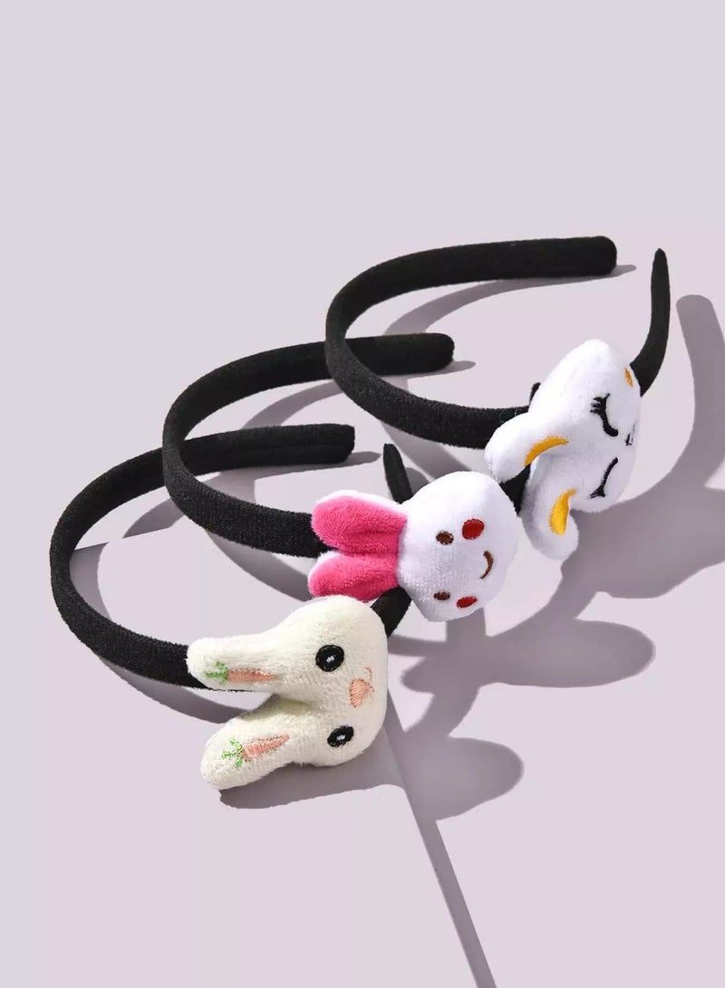 3pcs Toddler Girls Rabbit Decor Hair Hoop  - Image 1