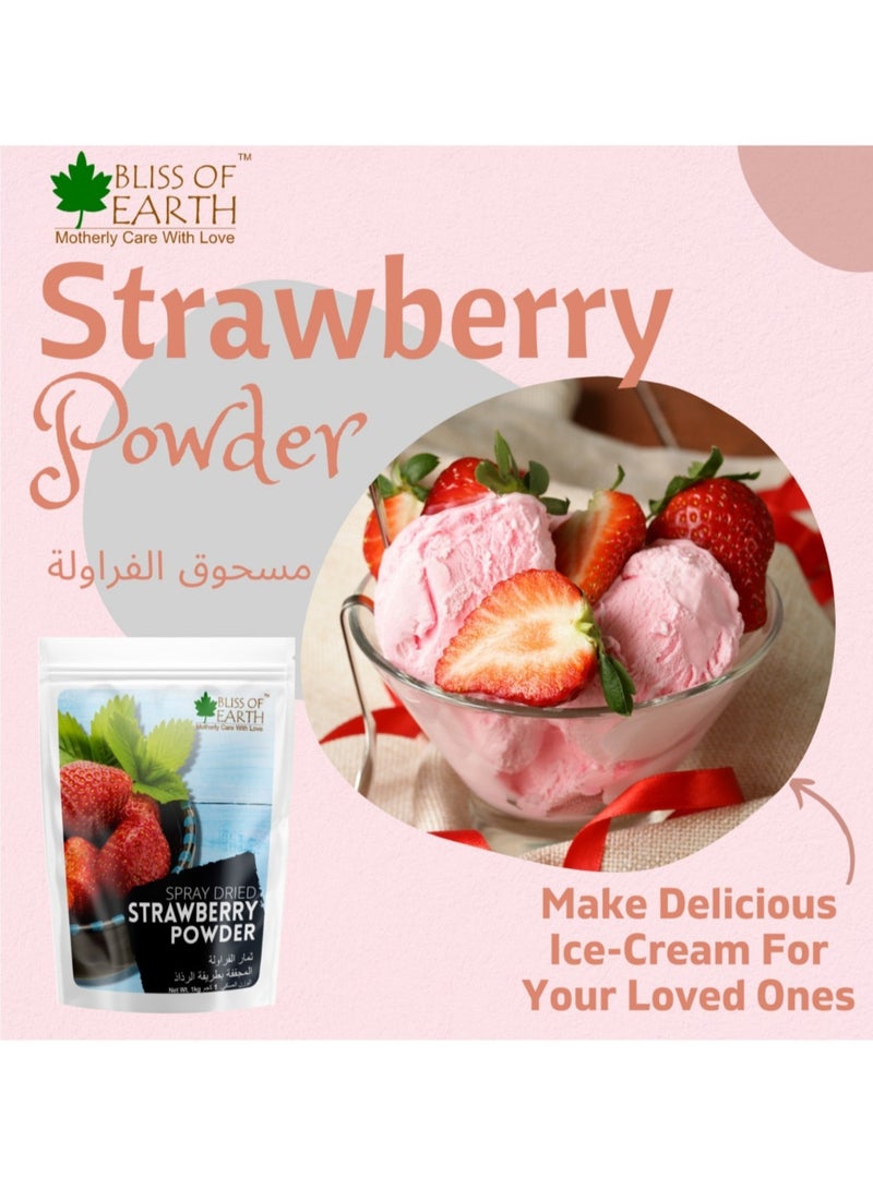 Bliss of Earth 3.5 oz Strawberry Powder No Added Sugar Artificial Color Best for Backing Drinking Juice Milkshake for kids Loving It 100gm - Image 3