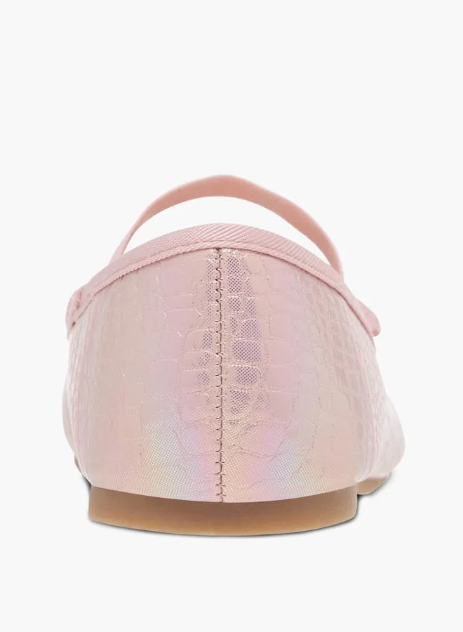 Flora Bella By Shoexpress Girls Bow Embellished Ballerina Shoes With Elastic Strap Detail