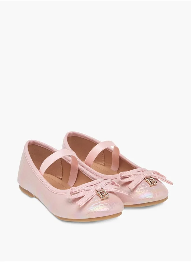 فلورا بيلا من شو إكسبرس Girls Bow Embellished Ballerina Shoes With Elastic Strap Detail Ramadan Collection