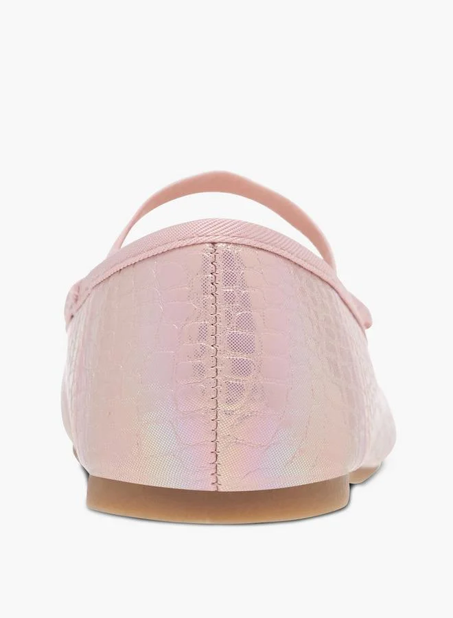 Flora Bella By Shoexpress Flora Bella Bow Embellished Ballerina Shoes With Elastic Strap Detail