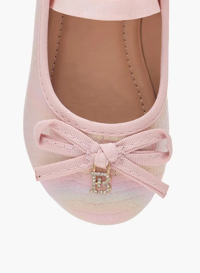 Flora Bella By Shoexpress Flora Bella Bow Embellished Ballerina Shoes With Elastic Strap Detail