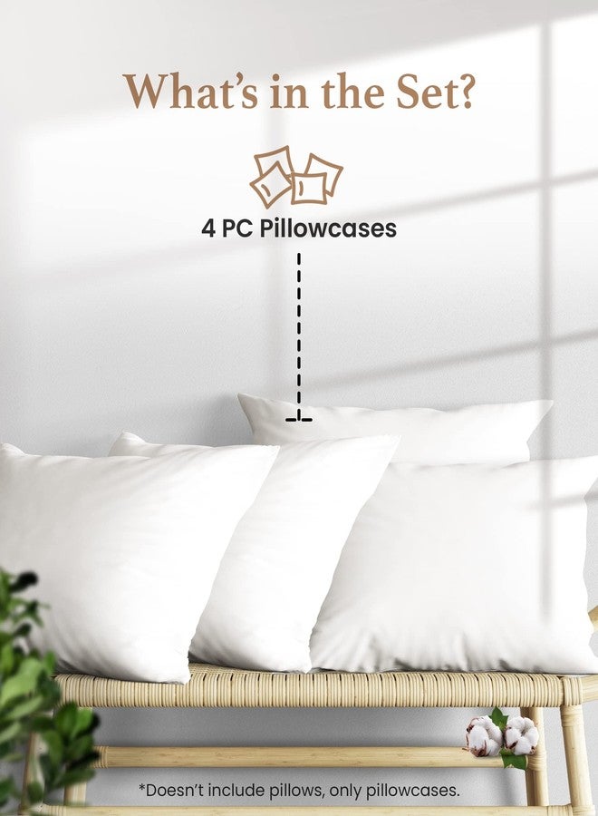 Good Sleep Bedding 1000 TC White Standard Pillowcases Set of 4 100% Egyptian Cotton Pillow Cases with Long Staple Cotton & Sateen Weave, Silky Soft Hotel - Like Bed Pillow Covers for Comfy Sleeping, Snug Fit - Image 2