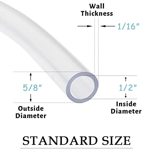 DAVCO 1/2" ID x 25ft Clear Vinyl Tubing, Low Pressure Flexible PVC Tubing, Heavy Duty UV Chemical Resistant Lightweight Plastic Vinyl Hose, BPA Free and Non Toxic - Image 2