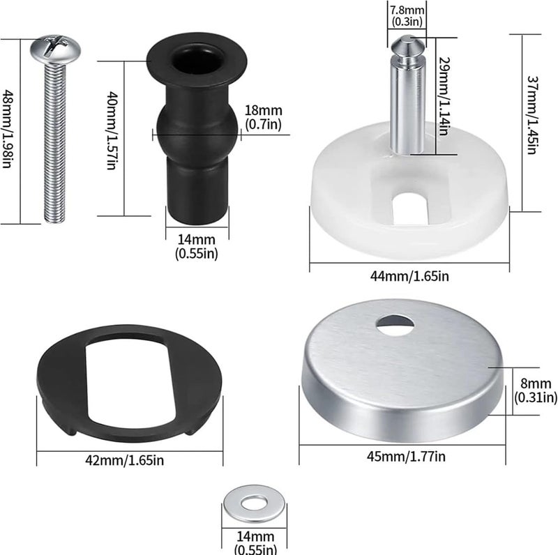LINXIU Toilet Seat Hinge Bolts Kit Quick Release Top Hinge Fixings Expanding Rubber Toilet Seat Replacement Parts for Home Bathroom 2 Pcs - Image 2