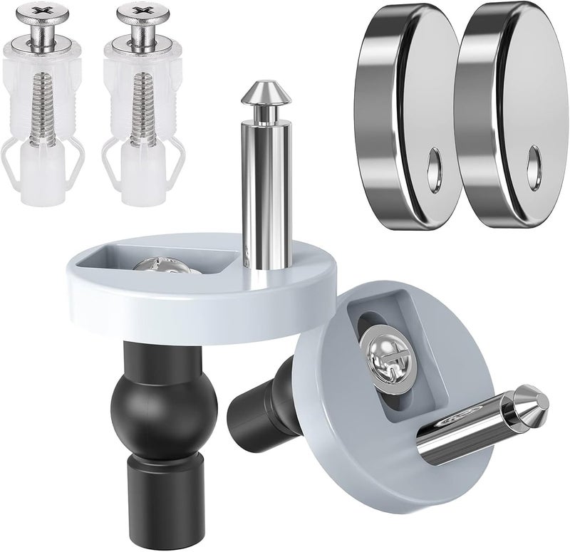 LINXIU Toilet Seat Hinge Bolts Kit Quick Release Top Hinge Fixings Expanding Rubber Toilet Seat Replacement Parts for Home Bathroom 2 Pcs - Image 1