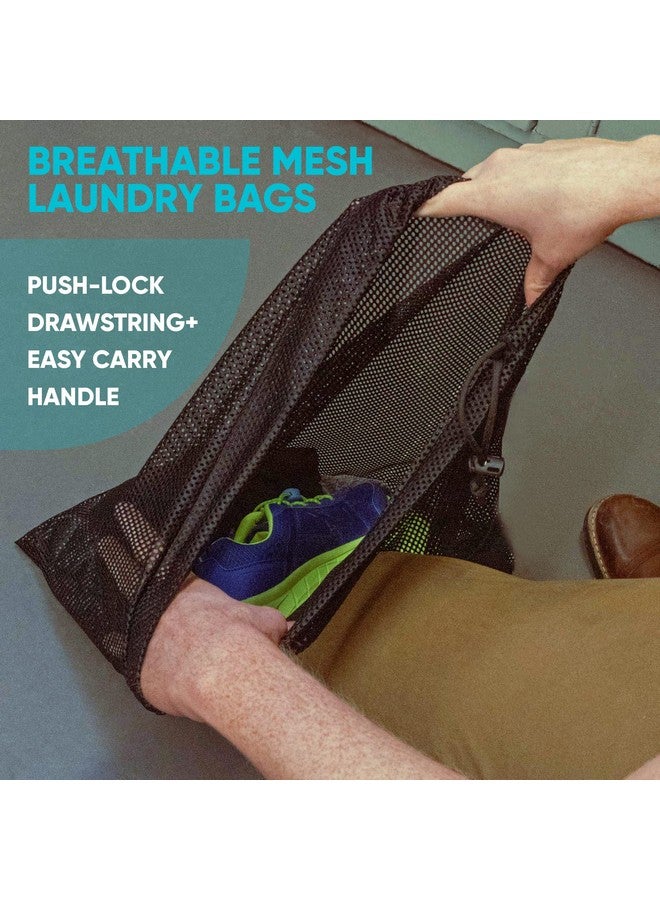 Meeall 2 Pack Laundry Bags Heavy Duty Mesh Wash Bags with Drawstring Closure for College, Dorm, Travel, Family and Apartment Dwellers, 24 x 36 Inches, Black - Image 5