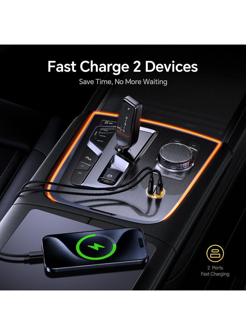 CHU DAI 75W 2-Ports Fast Car Charger USB-C PD30W & USB-A SCP 45W For tablets / Phones Space Black - Image 3