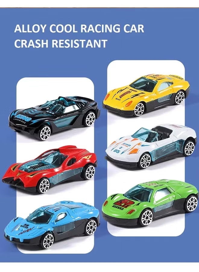 Big Truck Toys, Race Car Track Toy with Slots & Foldable Race Tracks, Transport Car Carrier Toy for Toddlers,Children's Truck with 12 Alloy Cars, Children's Track Toy Truck with Lights & Sounds,oddler Car Toy Gift for Boys and Girls - Image 4