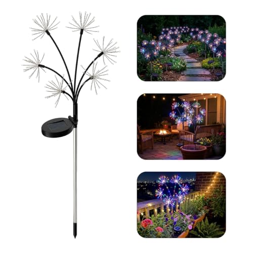 hardoll Solar Powered Decorative Light Fireworks Multicolor Waterproof for Outdoor Garden Pathway and Lawn(Pack of 1) - Image 1