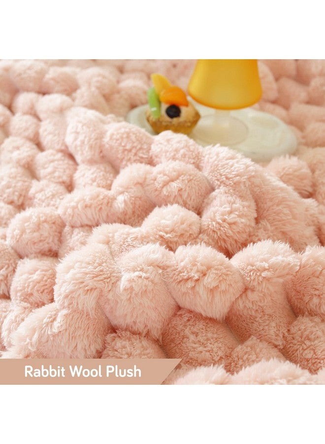 HOKIPO Luxury Premium Rabbit Wool Plush Sofa Throw, Fluffy Sofa Cover for 1 Seater Sofa, 180(D) x 190(L) cm, Flamingo Pink (AR-5073-PNK) - Image 4