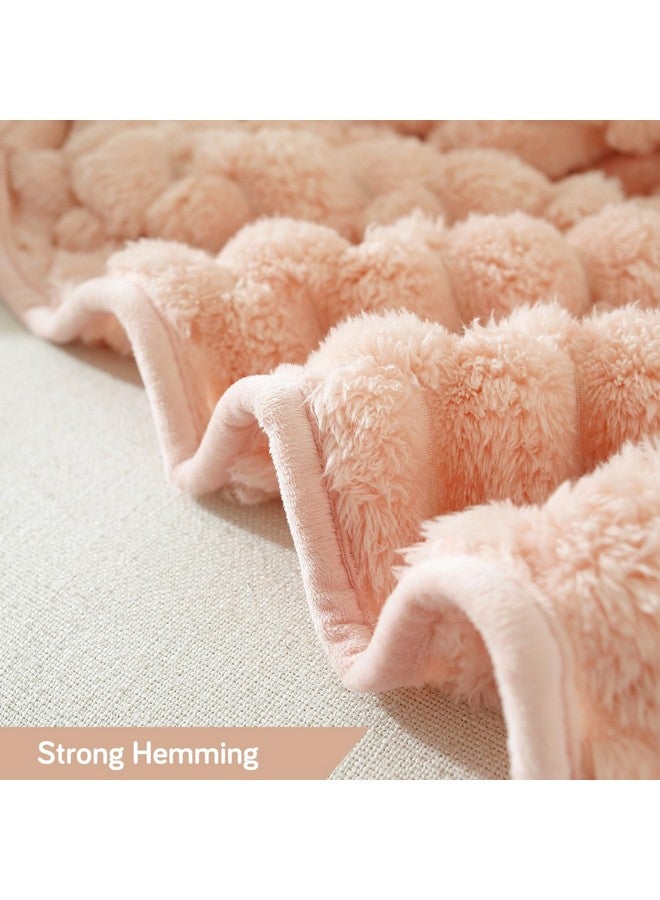 HOKIPO Luxury Premium Rabbit Wool Plush Sofa Throw, Fluffy Sofa Cover for 1 Seater Sofa, 180(D) x 190(L) cm, Flamingo Pink (AR-5073-PNK) - Image 5