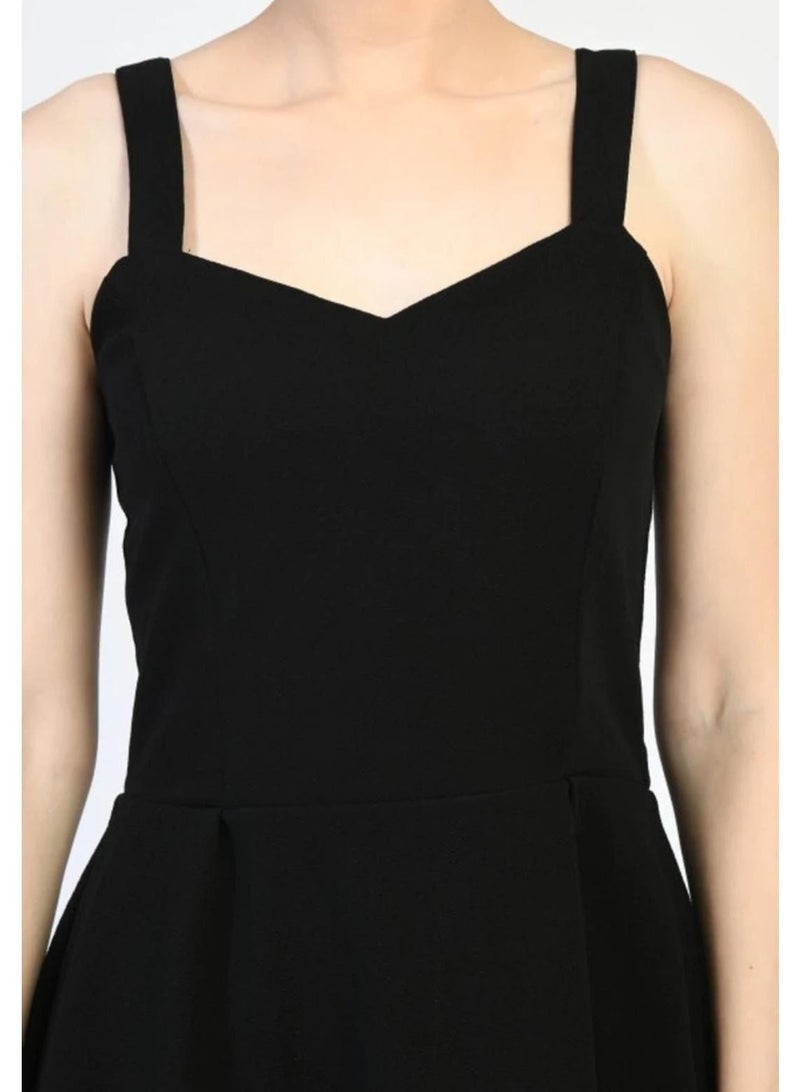 Uberoot Women’s Black V-Neck Sleeveless Bodycon Dress | Stretchable Lycra Party Wear Mini Dress | Elegant Cocktail, Club & Evening Outfit for Girls - Image 4