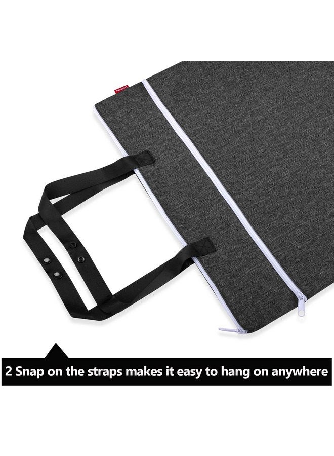 داميرو حقيبة دامرو المعلقة للتنظيف الرطب والجاف، حقيبة غسيل مبللة قابلة لإعادة الاستخدام مع حجرتين للحفاضات القماشية وملابس السباحة، كبيرة - سوداء - Image 2