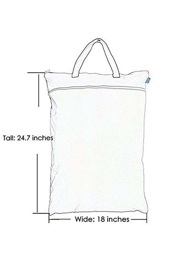 داميرو حقيبة دامرو المعلقة للتنظيف الرطب والجاف، حقيبة غسيل مبللة قابلة لإعادة الاستخدام مع حجرتين للحفاضات القماشية وملابس السباحة، كبيرة - سوداء - Image 4