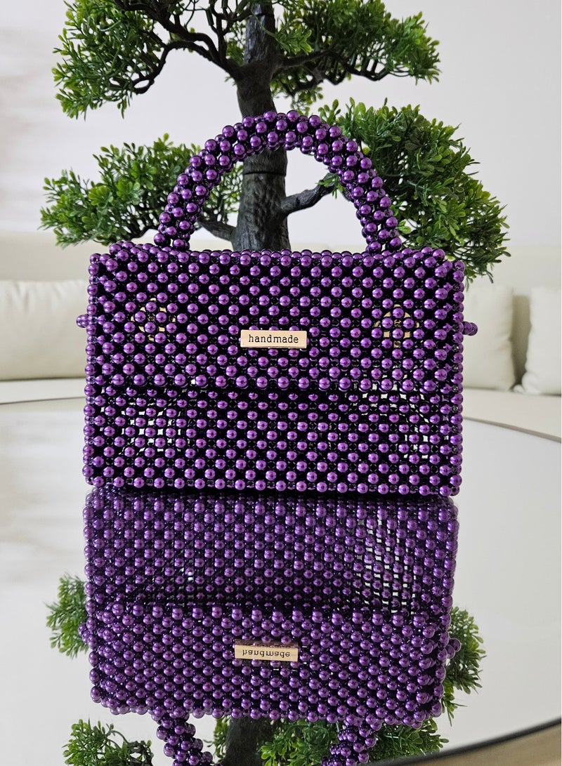 Handmade Elegant beaded hand/ shoulder/ crossbody bag with card holder as a gift for women - Image 2