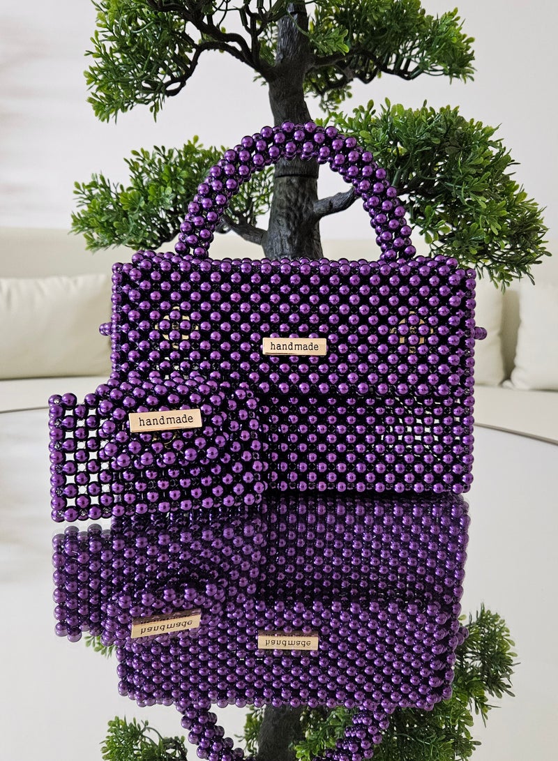 Handmade Elegant beaded hand/ shoulder/ crossbody bag with card holder as a gift for women - Image 1