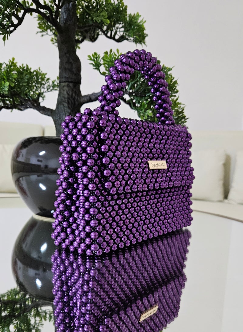 Handmade Elegant beaded hand/ shoulder/ crossbody bag with card holder as a gift for women - Image 4