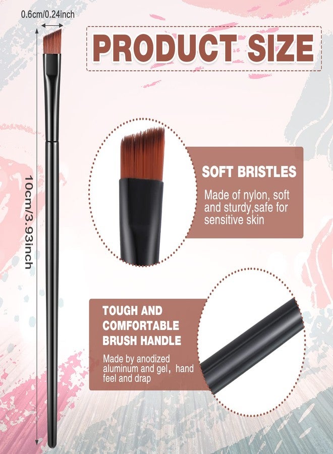 meekoo 150 Pcs Eyebrow Tint Disposable Angled Eyebrow Brushes Eyeliner Makeup Soft Cosmetic Blending Slanted Disposable Concealer Eyeshadow Brushes for Women Girl, Black - Image 2