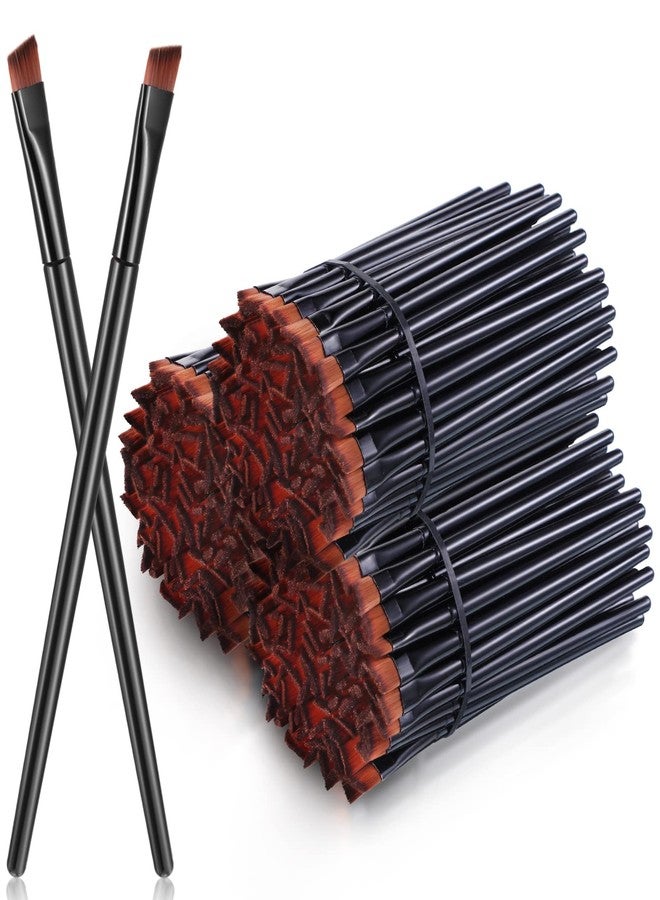 meekoo 150 Pcs Eyebrow Tint Disposable Angled Eyebrow Brushes Eyeliner Makeup Soft Cosmetic Blending Slanted Disposable Concealer Eyeshadow Brushes for Women Girl, Black - Image 1