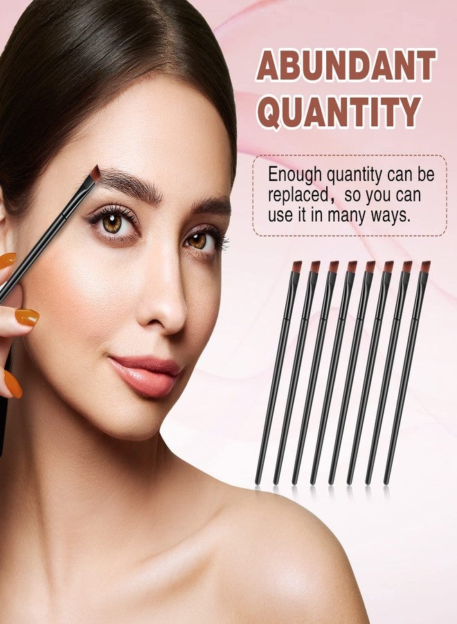 meekoo 150 Pcs Eyebrow Tint Disposable Angled Eyebrow Brushes Eyeliner Makeup Soft Cosmetic Blending Slanted Disposable Concealer Eyeshadow Brushes for Women Girl, Black - Image 5