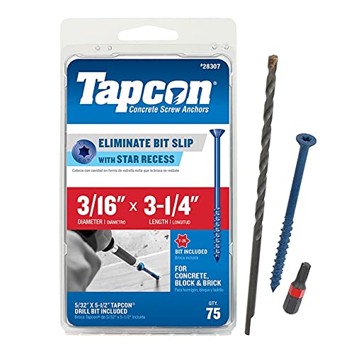 Tapcon 28307 316x314 Blue Star Drive Bugle Head Concrete Anchors 75Box
