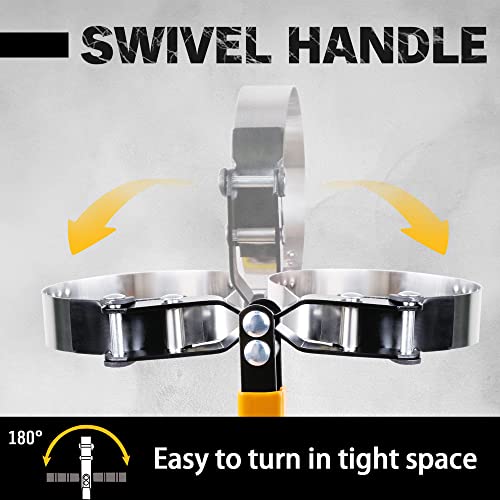 ELEAD مجموعة مفاتيح فلتر الزيت ELEAD المكونة من 9 قطع، حزام فولاذي مقاوم للصدأ، أحجام متعددة، قابلة للتعديل عالمياً، كماشة فعالة، مجموعة كاملة - Image 4