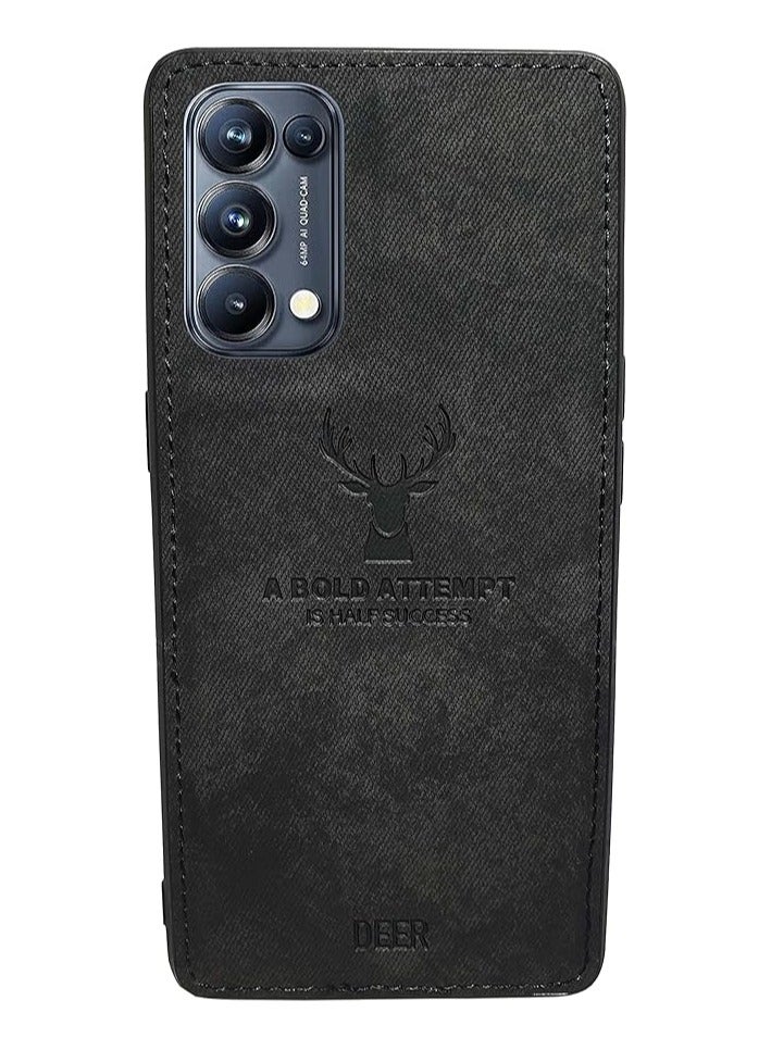 حافظة خلفية واقية من مادة TPU منقوشة رقمية مقاومة للأوساخ، مضادة للصدمات، مضادة لبصمات الأصابع، حافظة خلفية واقية لكامل الجسم لهاتف اوبو رينو 5 (أسود)