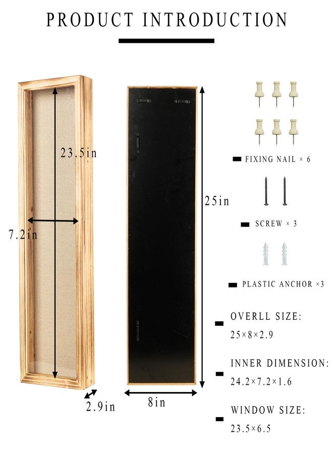 Freezing point Shadow Box Frame 8x25 Flower Shadow Box Pin Display Case Cabinet Picture Frame with Linen Back Memorabilia Awards Medals Badge Bouquet Wedding Memory Box for Keepsakes Long - Image 5