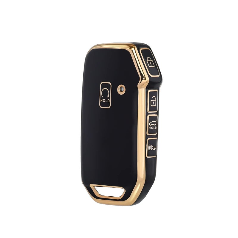 OFFCURVE for Kia Key Fob Cover Special Key Fob Case Cover Holder for Kia Ceed Cerato Forte NIRO Seltos Sorento Soul Sportage Telluride K5 Accessories Smart Keyless Remote Key Protector Black