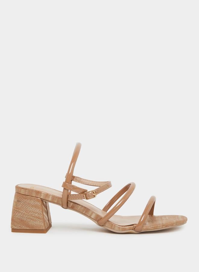 ستايلي صنادل بكعب عريض بحزام خلفي ستايلي - Image 1