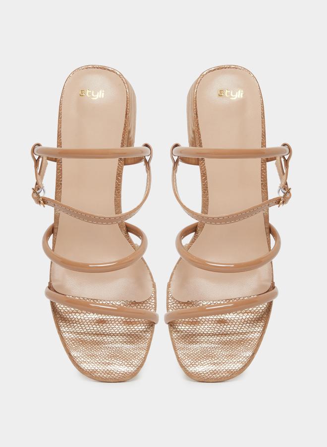 ستايلي صنادل بكعب عريض بحزام خلفي ستايلي - Image 5