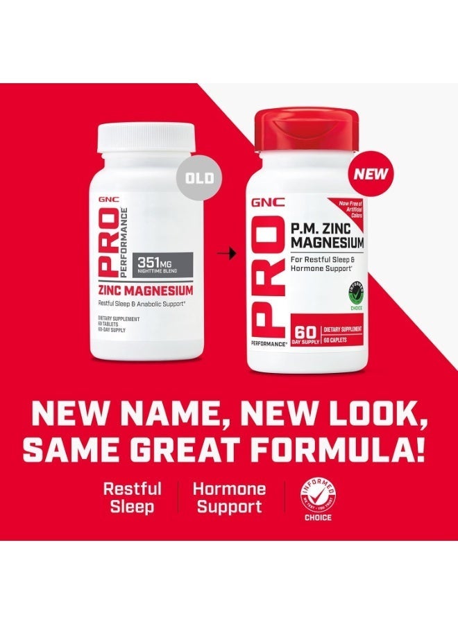 GNC زنك مغنيسيوم برو برفورمانس، 60 قرص، يدعم النوم المريح والدعم الابتنائي - Image 3