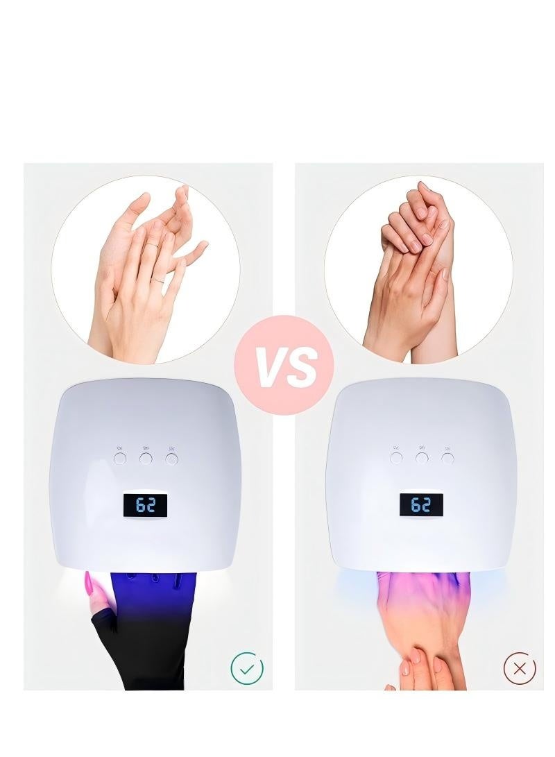 Women’s UV Protection Gloves for Nail Lamp – Professional UPF 50+ Sun Protection Gloves for Gel Manicure and Outdoor Use, Reusable Anti-UV Gloves - Image 2